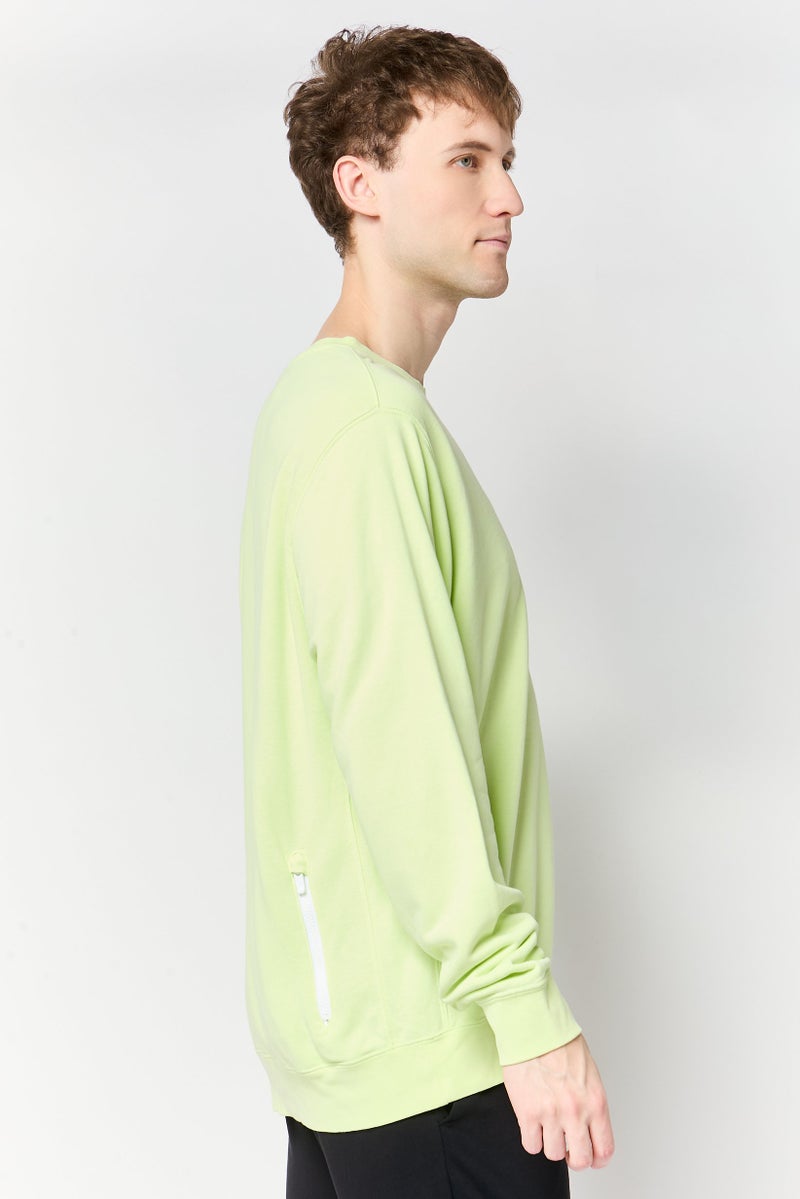 Nike Men Sportswear Fit Long Sleeve Outdoor Sweatshirt, Lime Green - Image 3